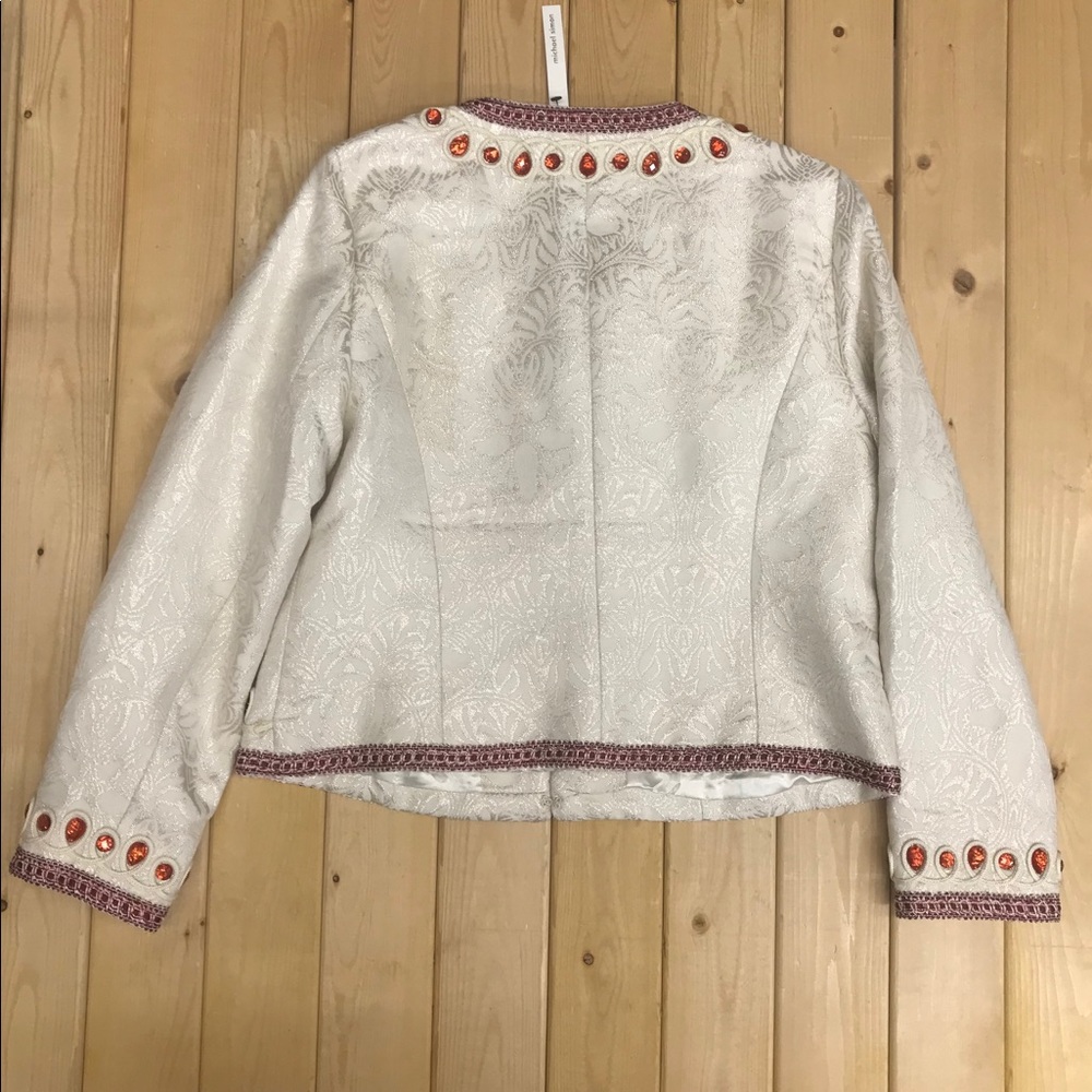 Michael simon Jacket sequined cardigan ivory NWT - Picture 4 of 8
